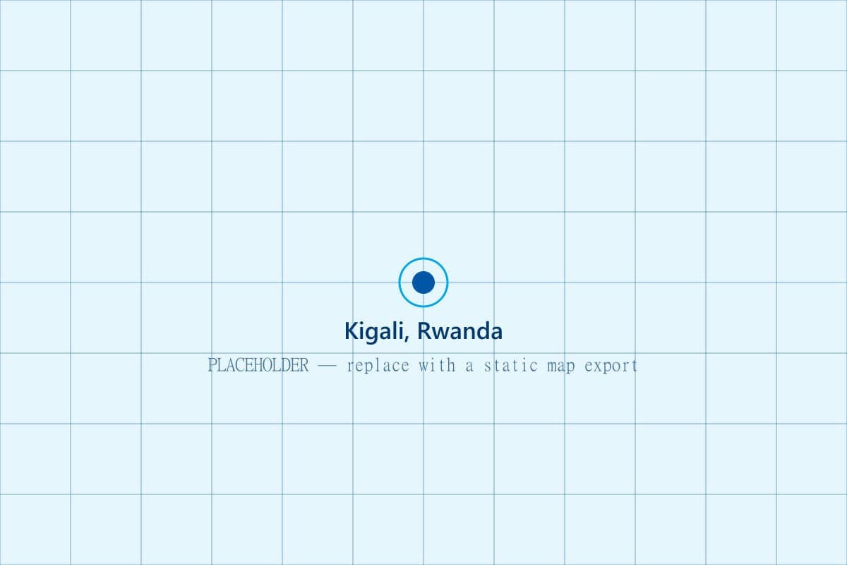 Static map showing the ministry's location in Kigali, Rwanda